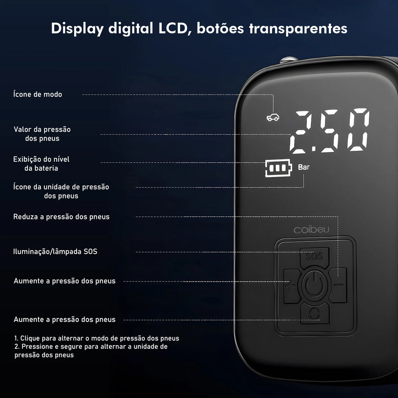 Mini Bomba de encher Pneu Portátil